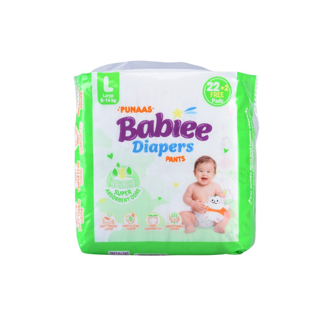 Punaas Babiee Diapers Pants Large 24 Pads 22+2 Free Pads