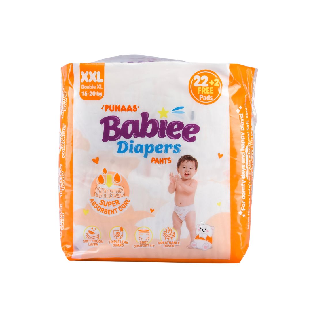 Punaas Babiee Diapers Pants 2Xlarge 24 Pads 22+2 Free Pads