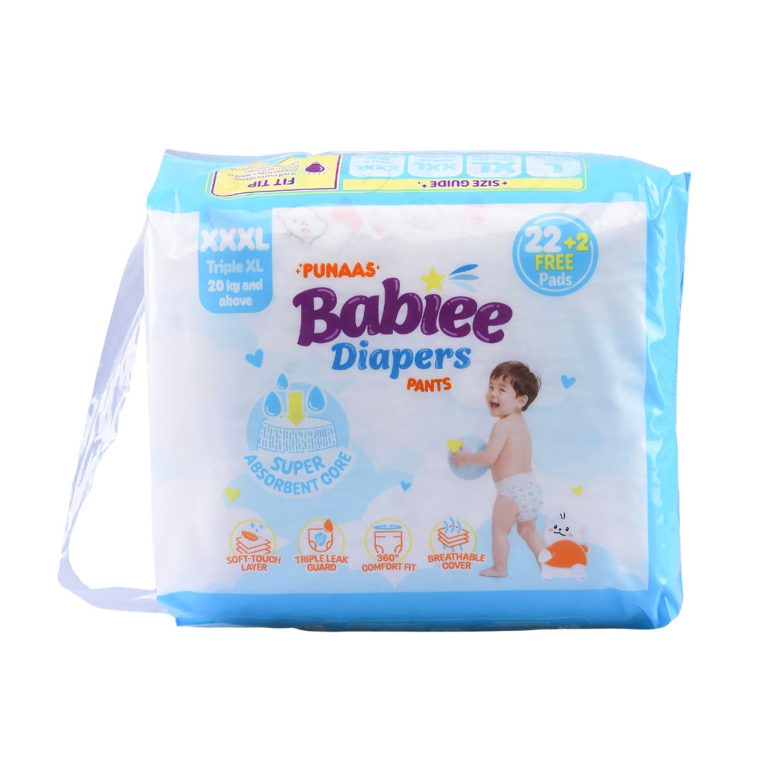 Punaas Babiee Diapers Pants 3Xlarge 24 Pads 22+2 Free Pads
