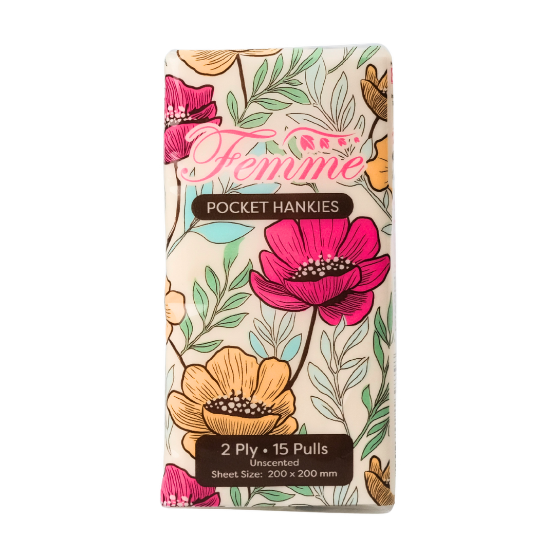 Femme Pocket Hankies 2-Ply 15-Pulls