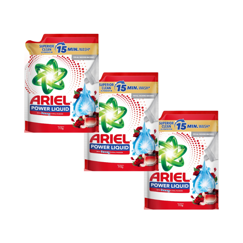 [BUNDLE OF 3] Ariel Liquid w/ Downy Floral Passion Refill 715g