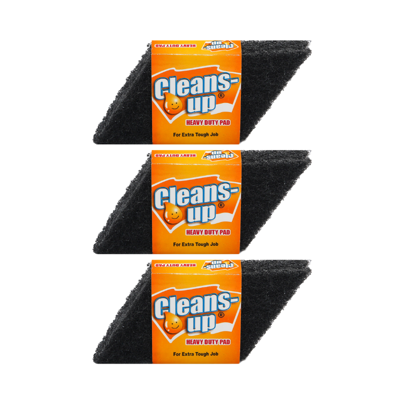[BUNDLE OF 3] Cleans-UP Heavy Duty Pad Black