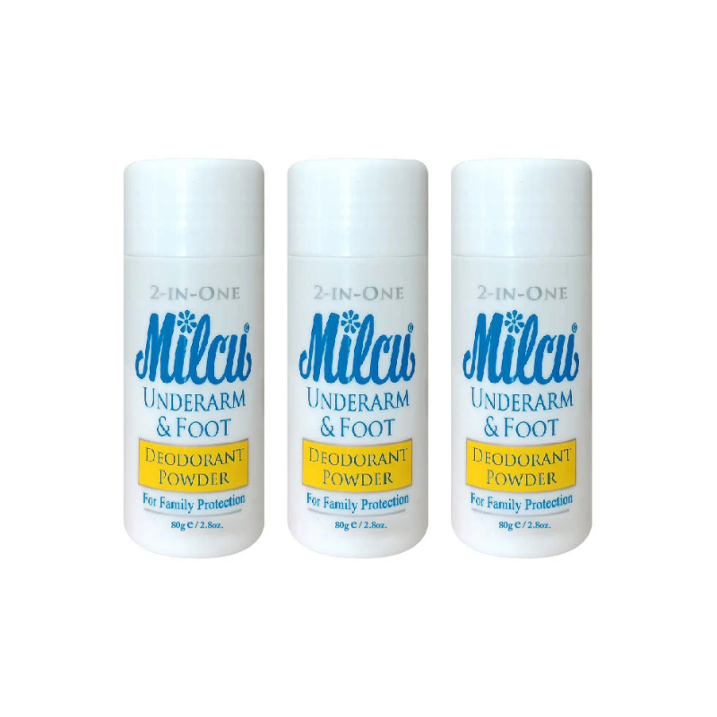 [BUNDLE OF 3] MILCU Underarm & Foot Deodorant Powder 80G