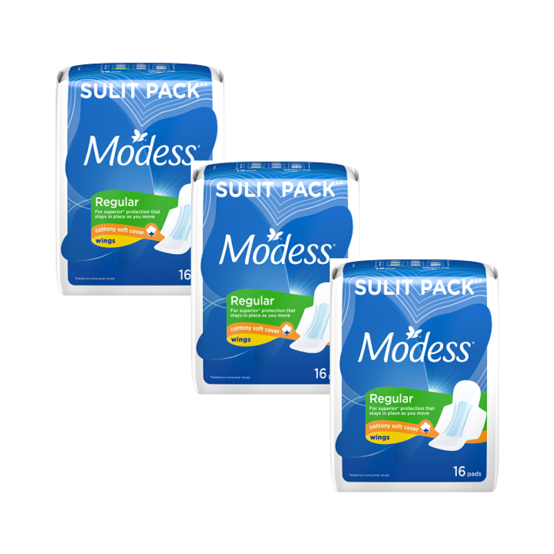 [BUNDLE OF 3] Modess Cottony Maxi Wings Napkin 16s