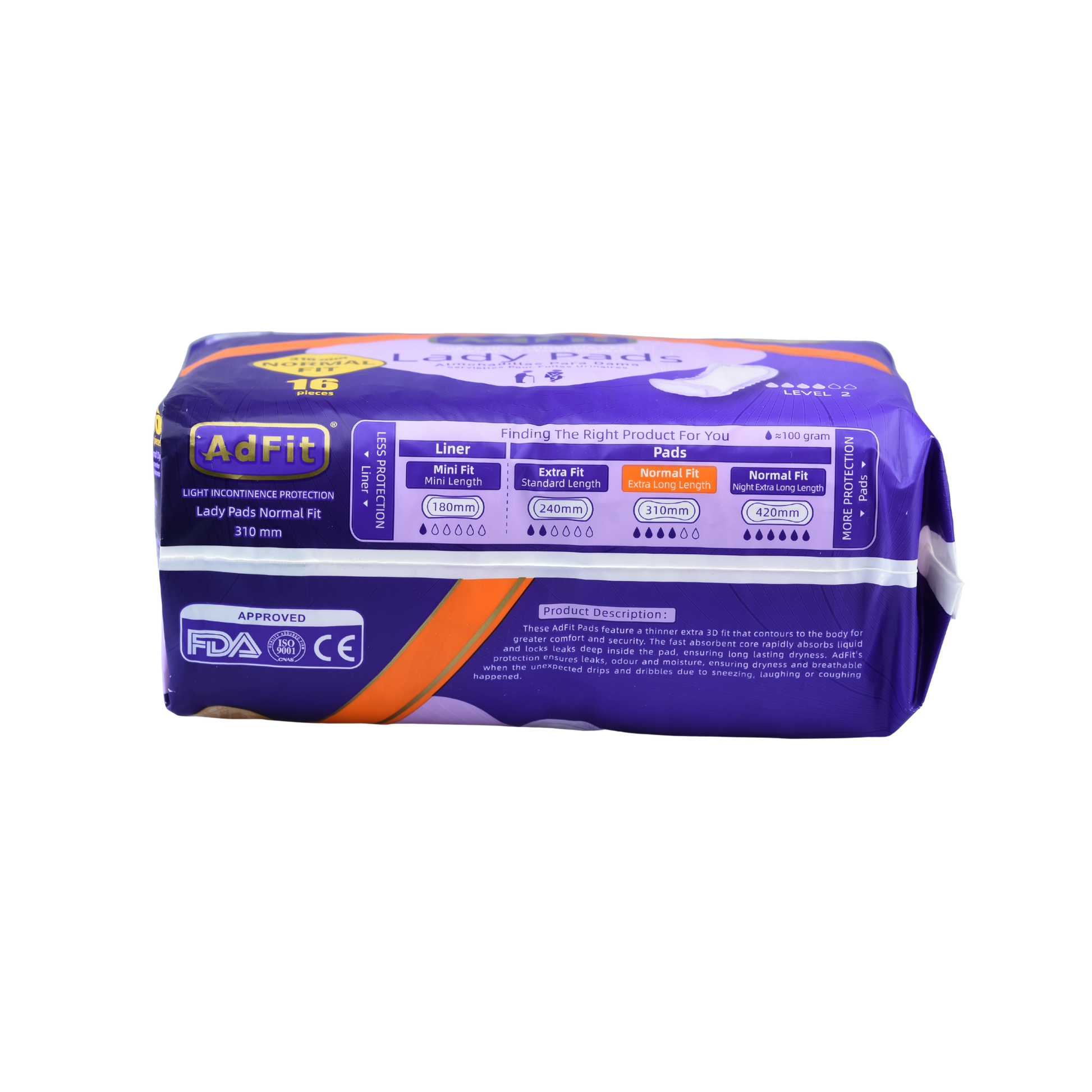 Adfit Lady Pads Incontinence Pads - 310 mm