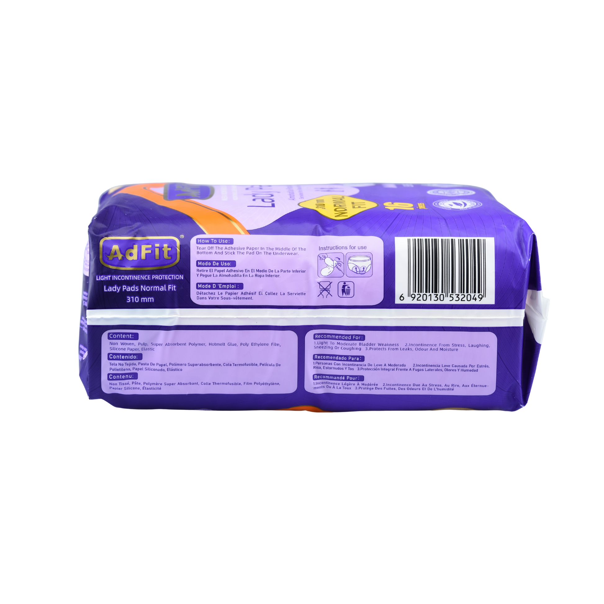 Adfit Lady Pads Incontinence Pads - 310 mm