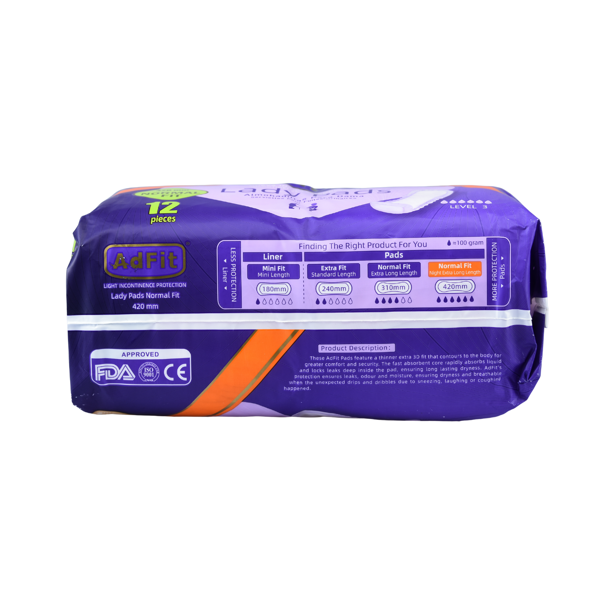 Adfit Lady Pads Incontinence Pads - 420 mm