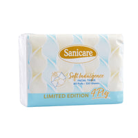 Sanicare Facial Tissue Soft Indulgence Travel Pack 80-Pulls 320-Sheets (Pack of 4)