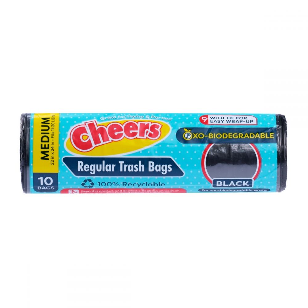 Cheers Small Size Black Trash Bag - 10 Bags (1 Pack)