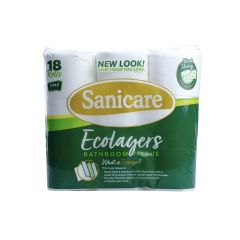 Sanicare Ecolayers 3 Ply Bathroom Tissue (18 Rolls)